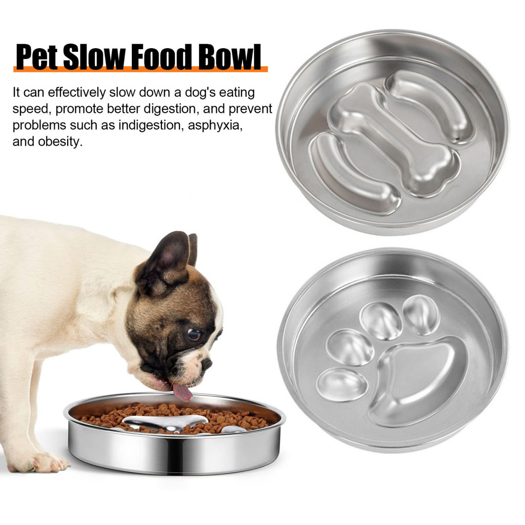 <Kaitlyn> Obersity Prevention Dog Bowl Slow Feeder Bowl with Cute Cat Paw Design Anti-slip 900ml ความจุเหมาะสําหรับอาหารเปียก/แห้งเหมาะสําหรับสุนัขใหญ่