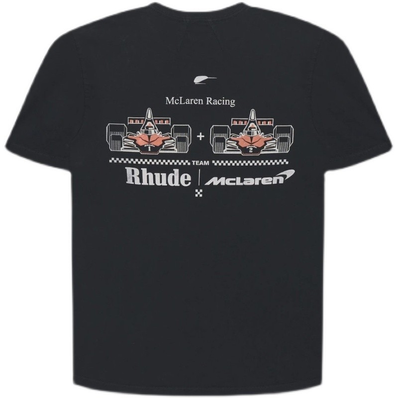 RHUDE / MCLAREN Joint F1 Formula Racing Print High Street Tide Brand Short Loose Short Sleeve T-Shir