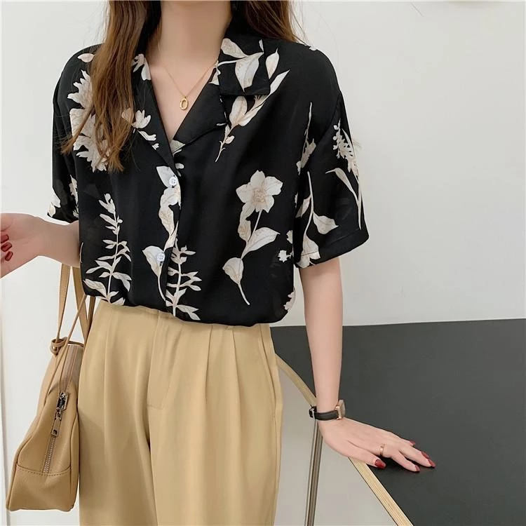 KOKO เสื้อพิมพ์ลายดอกไม้ แขนสั้น W367 thumbnail 8