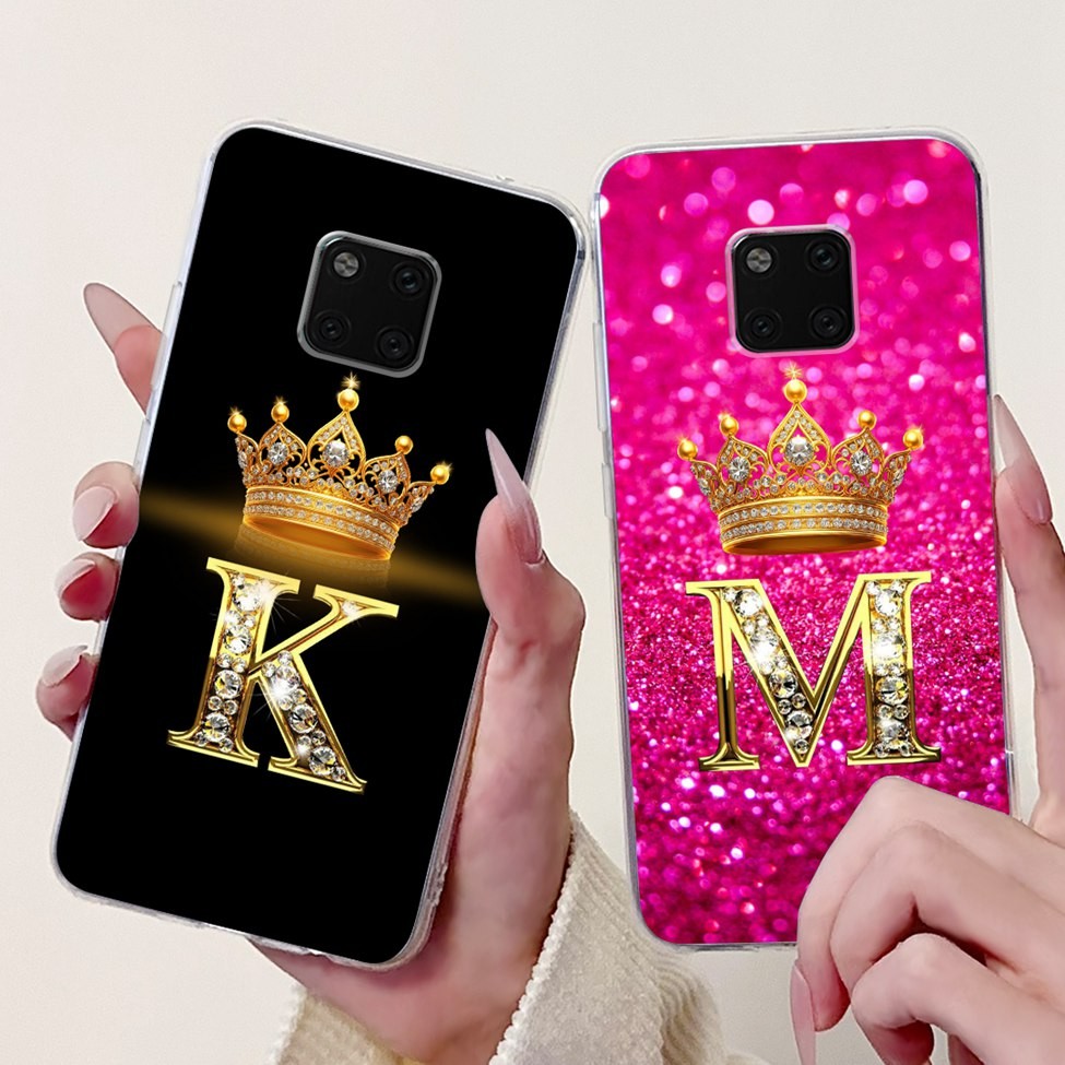 Huawei Mate 20 Pro กรณี LYA-L09 Clear ความงามแฟชั่น AZ Letter Soft TPU ปกหลัง Huawei Mate 20Pro เคสโ