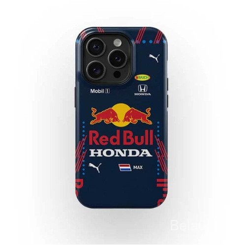 เคสโทรศัพท์สำหรับ iPhone ซีรีส์ Red Bull สีน้ำเงินกรมท่า เคสโทรศัพท์สไตล์ยุโรปและอเมริกา 14 Pro/12 Mini/7P/8 Plus เข้ากันได้กับ iPhone 16/15 Pro/13/11 เคสป้องกัน WQFP