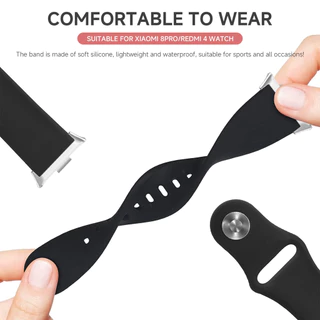 สายซิลิโคนสําหรับ Xiaomi Mi Band 8 Pro/9 Pro เปลี่ยนผู้หญิงผู้ชายกีฬานาฬิกาสมาร์ทสร้อยข้อมือนาฬิกาสําหรับ Redmi นาฬิกา 4/5