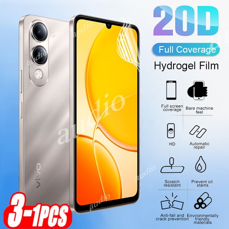 Vivo Y04s 4G 3 ชิ้น 20D Full Coverage Hydrogel ฟิล์มสําหรับ vivo Y04s Y04 S VivoY04s 4G 2025 ป้องกัน