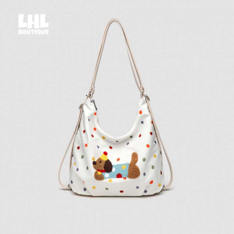 LHL BOUTIQUE ใหม่น่ารักแบดเจอร์สุนัขผ้าใบกระเป๋ารุ่นกระเป๋าเป้สะพายหลังความจุขนาดใหญ่