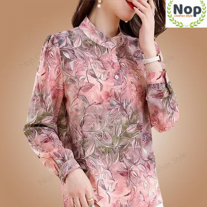 Nop | ฤดูร้อนสินค้าใหม่ผ้าไหมน้ําแข็งเย็นสบายเสื้อสวมหัวแม่สวมเสื้อเสื้อสวมหัวพิมพ์ดิจิตอลบางยืดแฟชั่นครีมกันแดดด้านบนผู้หญิง ราคา ถูกที่สุด ดีลบีเคเค แกลเลอรีภาพที่ 6