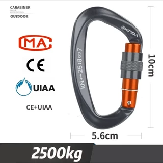คาราบิเนอร์ รับน้ำหนักได้ 25 KN Carabiner เกลียวหมุน ยี่ห้อ: XINDA