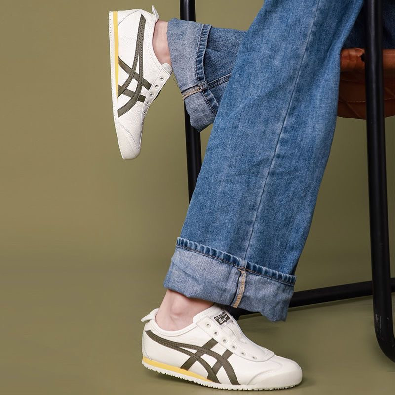 Onitsuka MEXICO 66 Onitsuka (หนังชั้นแรกคุณภาพสูง) รองเท้าผ้าใบลําลองคลาสสิกรองเท้าวิ่งผู้ชาย/รองเท้าแฟชั่นสตรี (จัดส่งฟรี)
