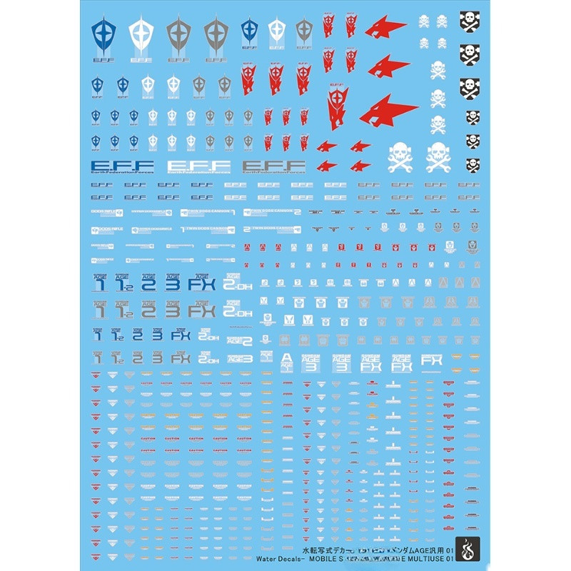 YAN MG RG HG 1/144 1/100 ชุดมือถือ AGE MULTIUSE WATER SLIDE DECAL YANAGE002 YANAGE002