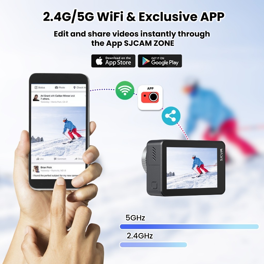 Sjcam SJ11 กล้องแอคชั่นแคมเมรา 4K, ใต้น้ํากันน้ํา 5M, กล้องติดหมวกกันน็อคมอเตอร์ไซค์ [h0F181qp]