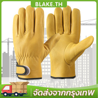 COD สวมทน Cowhide ถุงมือทำงานหนังคนงานทำงานเชื่อมป้องกันความปลอดภัยสำหรับสวนกีฬารถจักรยานยนต์ถุงมือขับรถ