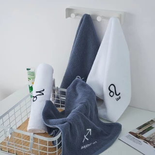 Hanky House Zodiac ผ้าเช็ดผม ขนหนู cotton100% ประจำราศีเสริมสิริมงคล ขนาด 75x35 cm ผ้าขนหนูคอตตอน T_Zo_M