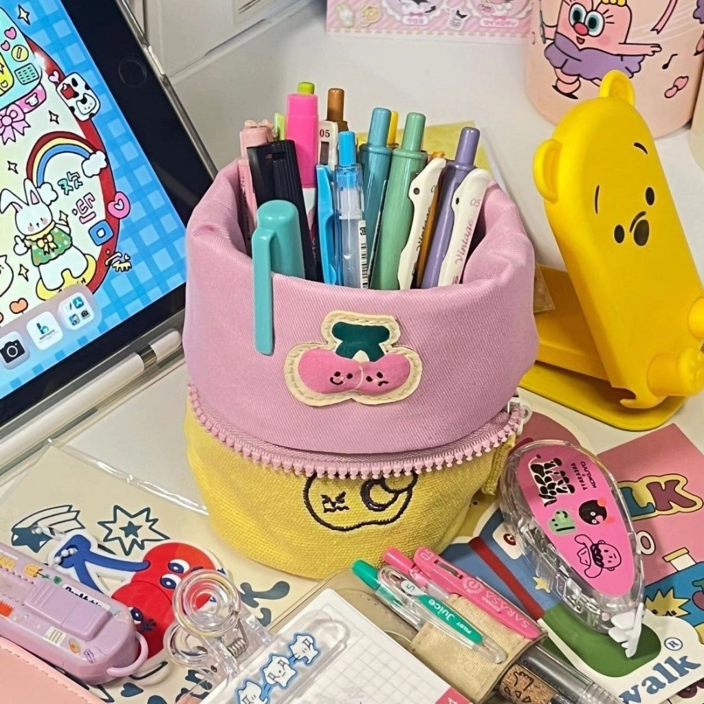 (มีส่งด่วน) tokyosellected(T2299) กระเป๋าใส่ดินสอ-จัดระเบียบเครื่องสำอางค์-ทรงกระบอกพับได้ - รูปที่ 4