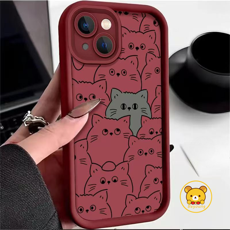 ตลกน่ารักแมวดํากรณีโทรศัพท์อ่อนสําหรับoppo A5 Proค้นหาX8 X7 Ultra X6 X5 X3 Pro R17 R15 R15X R11s R11