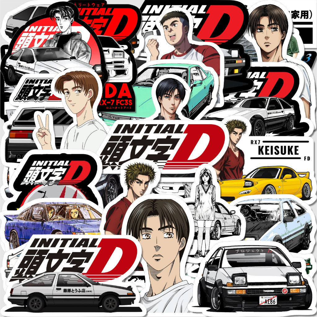 ชุดสติกเกอร์กันน้ําไวนิล Anime Initial D