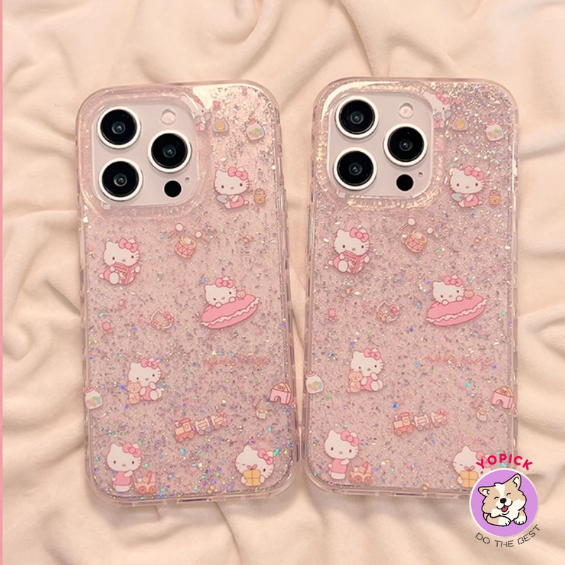 แมวการ์ตูนน่ารักสําหรับiphone 16Promaxใหม่ป้องกันการล่มสลายiPhone15PromaxสุทธิสีแดงGlitterแบบเต็มหน้าจอบุคลิกภาพหญิง14/13pro max 12pro 12plus Soft Case DSP