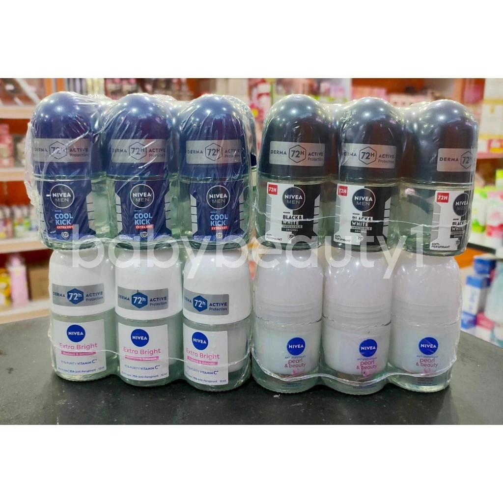 นีเวียโรลออน12มล.ผู้หญิง/ผู้ชาย ยกแพ็ค3ชิ้น/6ชิ้น