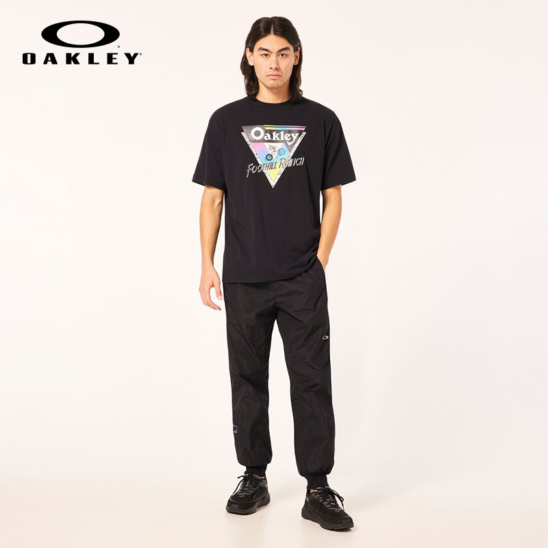 ขายร้อนแฟชั่นสามเหลี่ยมรูปแบบพิมพ์แขนสั้นของผู้ชายและผู้หญิงลูกเรือคอ 200GSM เสื้อยืดฝ้ายคุณภาพสูง F