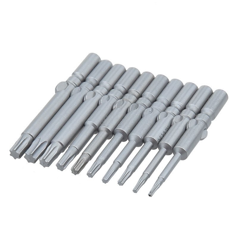 802 ดอกไขควงไฟฟ้า Torx S2 หัวกลมเหล็ก 6 มม. ดอกหกเหลี่ยม ไขควงแม่เหล็กแรงสูง T6 T9 T15 T30