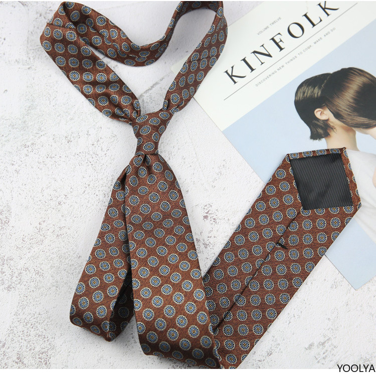 Maillard แฟชั่น 8 ซม. Casual ธุรกิจอย่างเป็นทางการ Tie ผู้ชาย Retro Beige กาแฟแชมเปญเนคไท - รูปที่ 7