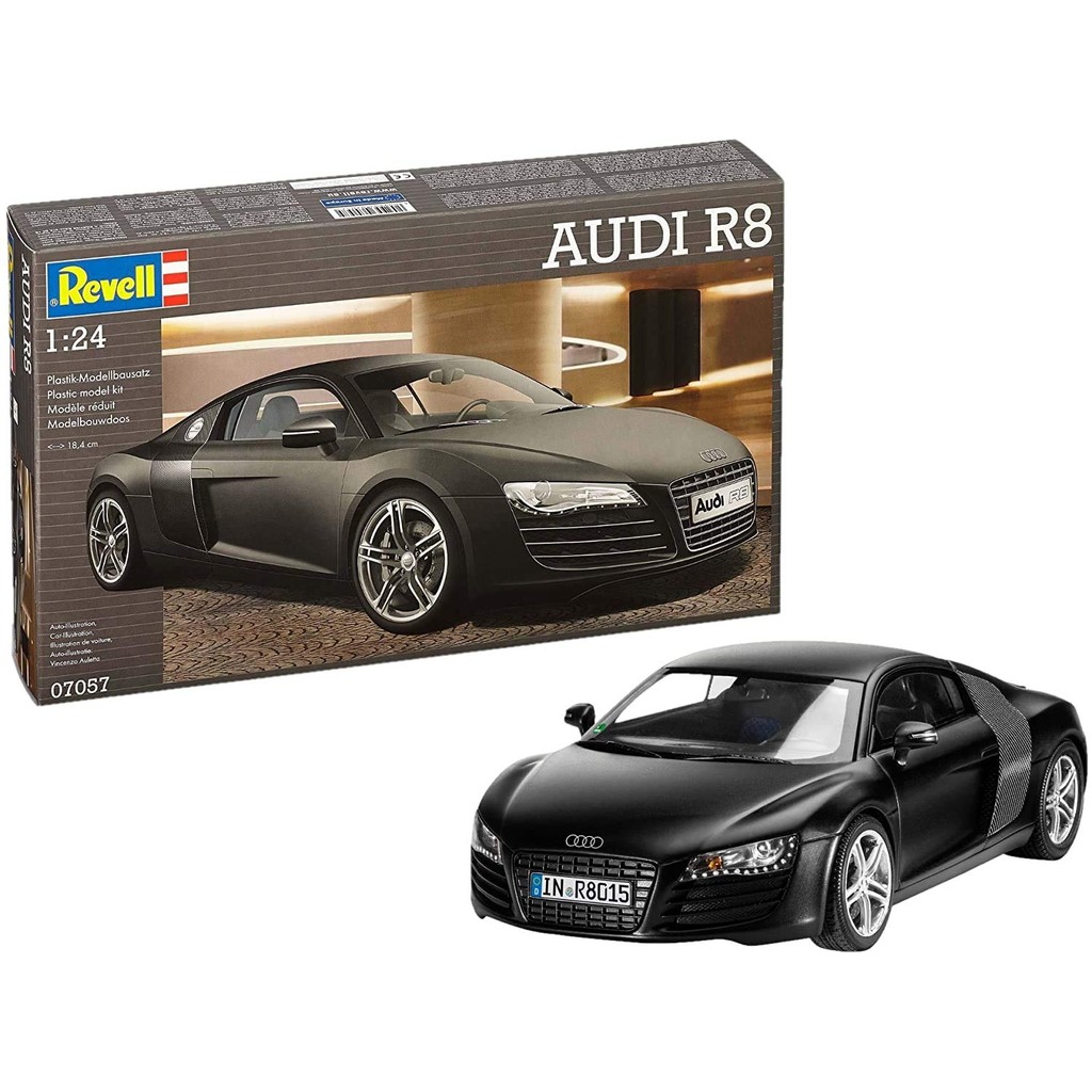 Dragon Level 1/24 Audi R8 Matte Black 07057 Plastic Model