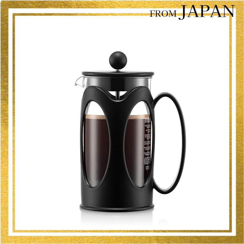 BODUM Coffee Maker Coffee Press KENYA French Press Coffee Maker 350ml Black with Stainless Steel Fil