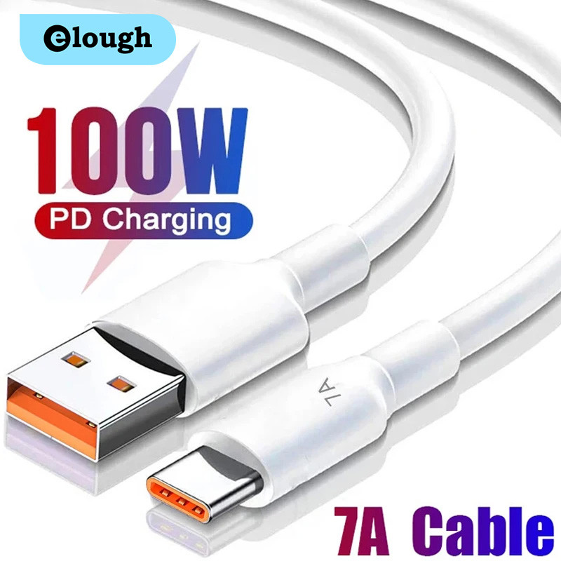 Elough 7A Type C สาย USB สายชาร์จเร็วสุด Fast Charge USB to Type C สายชาร์จข้อมูลสายไฟ