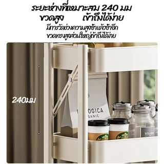 ชั้นรถเข็น 3/4ชั้น ชั้นวางของพับเก็บได้ พร้อมล้อเลื่อน+ที่จับ แข็งแรง กันสนิม เคลื่อนย้ายสะดวก รถเข็นเก็บของ