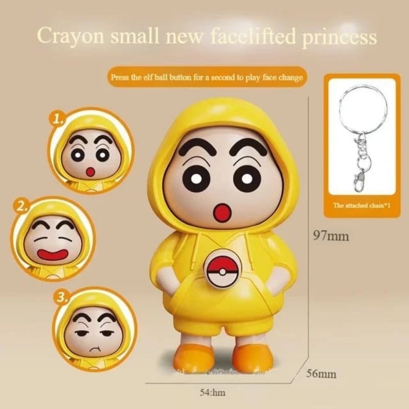 GANTUNGAN SHINCHAN DOLL KEYCHAIN FACE CHANGINE SWITCH SHINCHAN TOY FACE CHANGE KEYCHAIN FACE CHANGE 