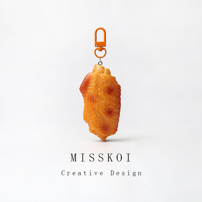 Mjt สุด ๆ จําลองอาหารของเล่นขาไก่ย่างปีกไก่พวงกุญแจสร้างสรรค์อุปกรณ์เสริมที่ไม่ซ้ํากันตลกสนุกเครื่อง