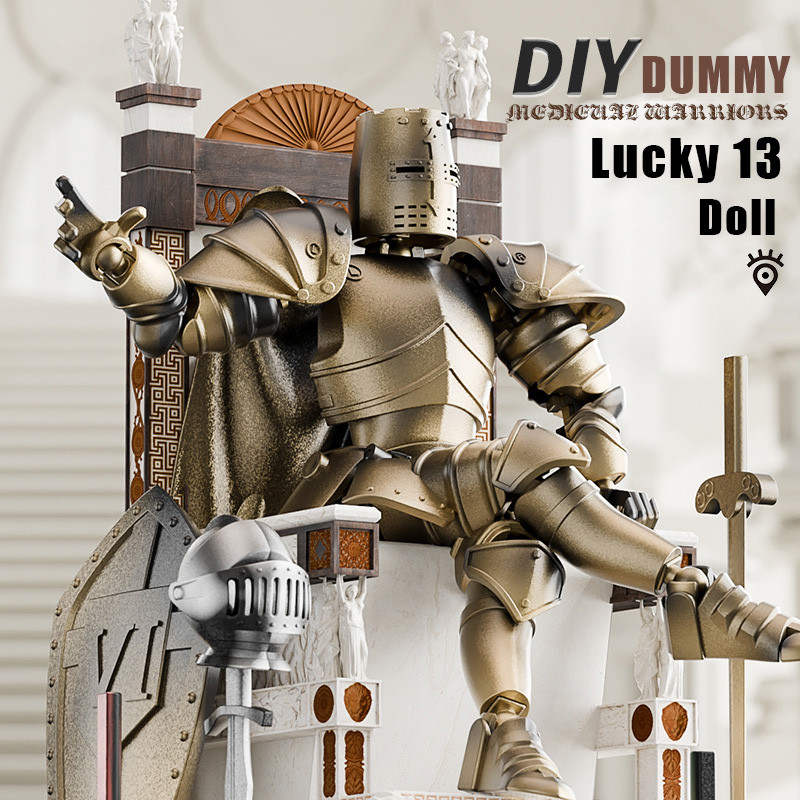 Skull Knight Dummy 13 Action Figure Skeleton Lucky 13 Action Figure T13 ตุ๊กตาประกอบของเล่นสําหรับเด