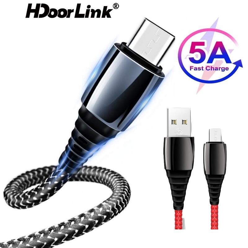 Hdoorlink สายชาร์จ Micro USB 5A ชาร์จเร็ว อุปกรณ์เสริม สําหรับ Huawei Samsung Android IOS