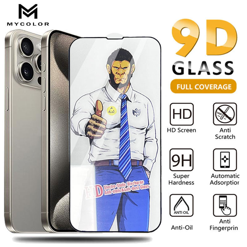 Gorilla กระจกนิรภัยป้องกันหน้าจอสําหรับ iPhone 15 14 13 12 Mini 11 Pro X Xs Max Xr 8 7 6 6s Plus SE 2020 2022 5G 4G 2024