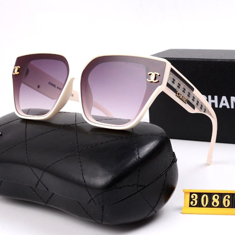 Chanel สไตล์ใหม่ ผู้ชาย ผู้หญิง แว่นตากันแดด แฟชั่นลําลอง แว่นตากันแดด แว่นกันแดด เดินทาง อินเทรนด์ 3086f