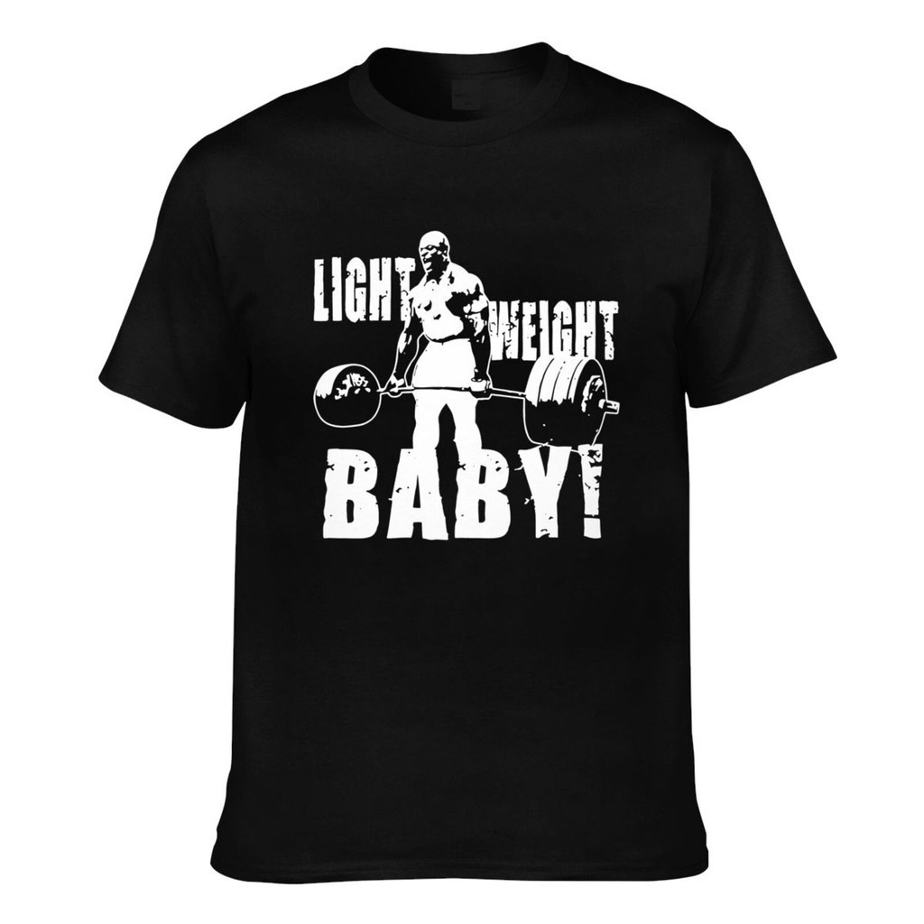น้ําหนักเบา Baby Ronnie Coleman Fitness Went To Gym สบายเสื้อยืดบุรุษ Creative
