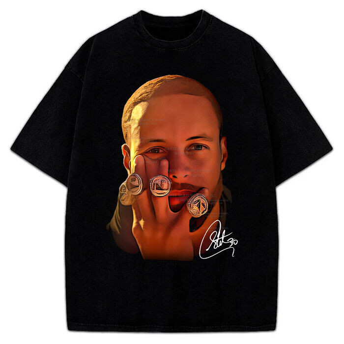 Stephen Curry 4 Rings Muse Steph Curry Gsw เสื้อยืดกราฟิกดีไซน์แบบกําหนดเอง