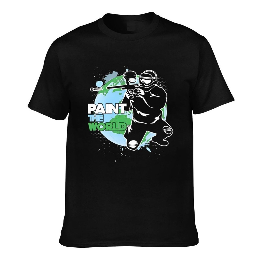 Paintball Paint The World Player Gamer เสื้อยืดปรับแต่งยอดนิยม Man