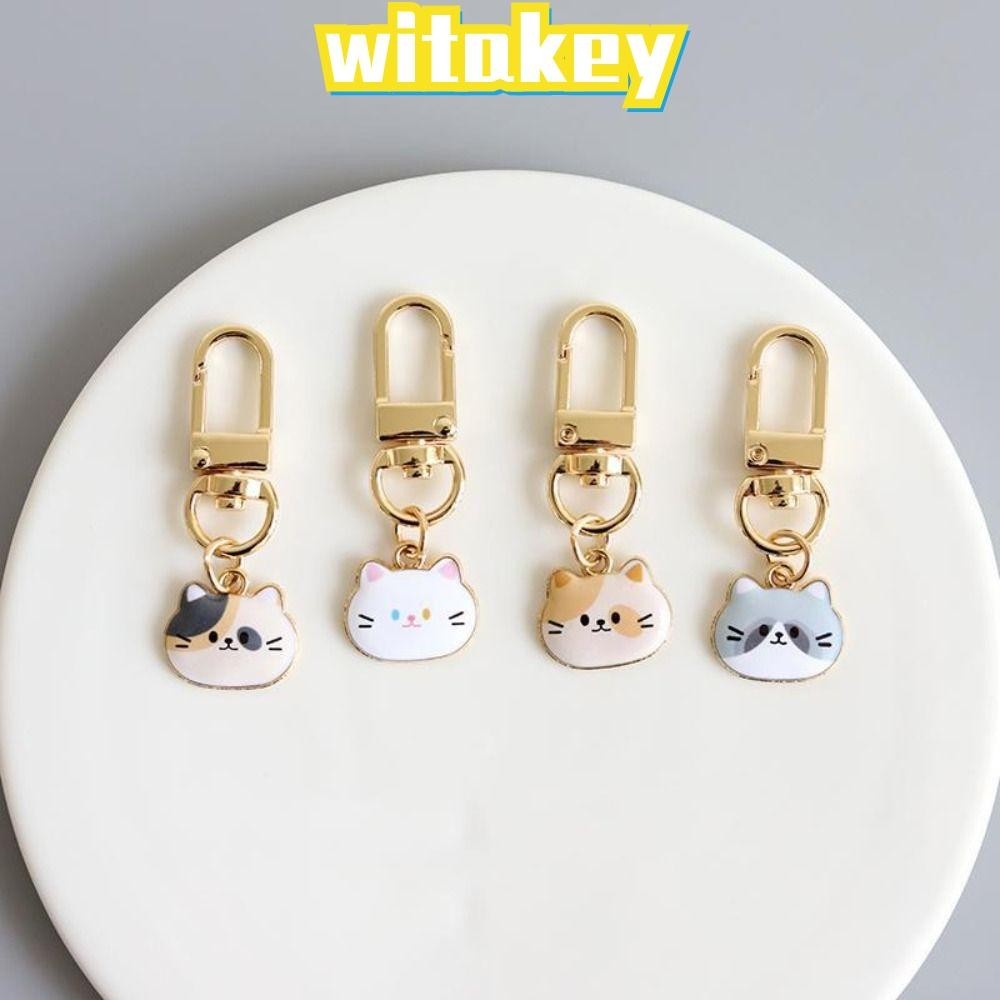 Witakey พวงกุญแจ จี้รูปแมว โลหะ ดิสก์ U สําหรับห้อยกระเป๋า