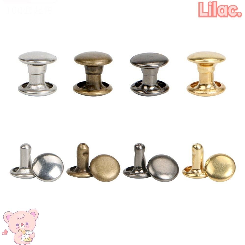 Lilac หมุดโลหะ 6 8 10 มม. สําหรับซ่อมแซมกระเป๋าหนัง เข็มขัด แจ็กเก็ต รองเท้า 100 ชุด