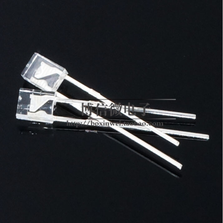 ((10 ชิ้น) ไดโอดไฟ LED สีเขียวมรกต 234 หัวสี่เหลี่ยมแบน 2x3x4 สีเขียวอ่อน