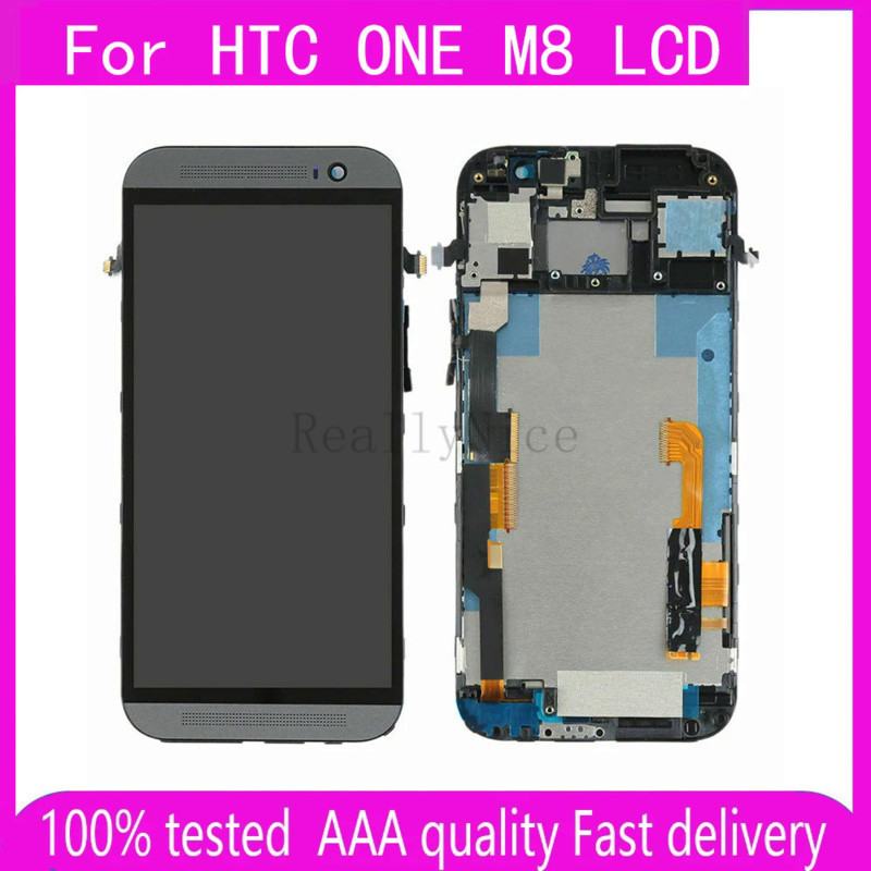 อะไหล่หน้าจอสัมผัส LCD 100% แบบเปลี่ยน สําหรับ HTC ONE M8 HTC ONE M8