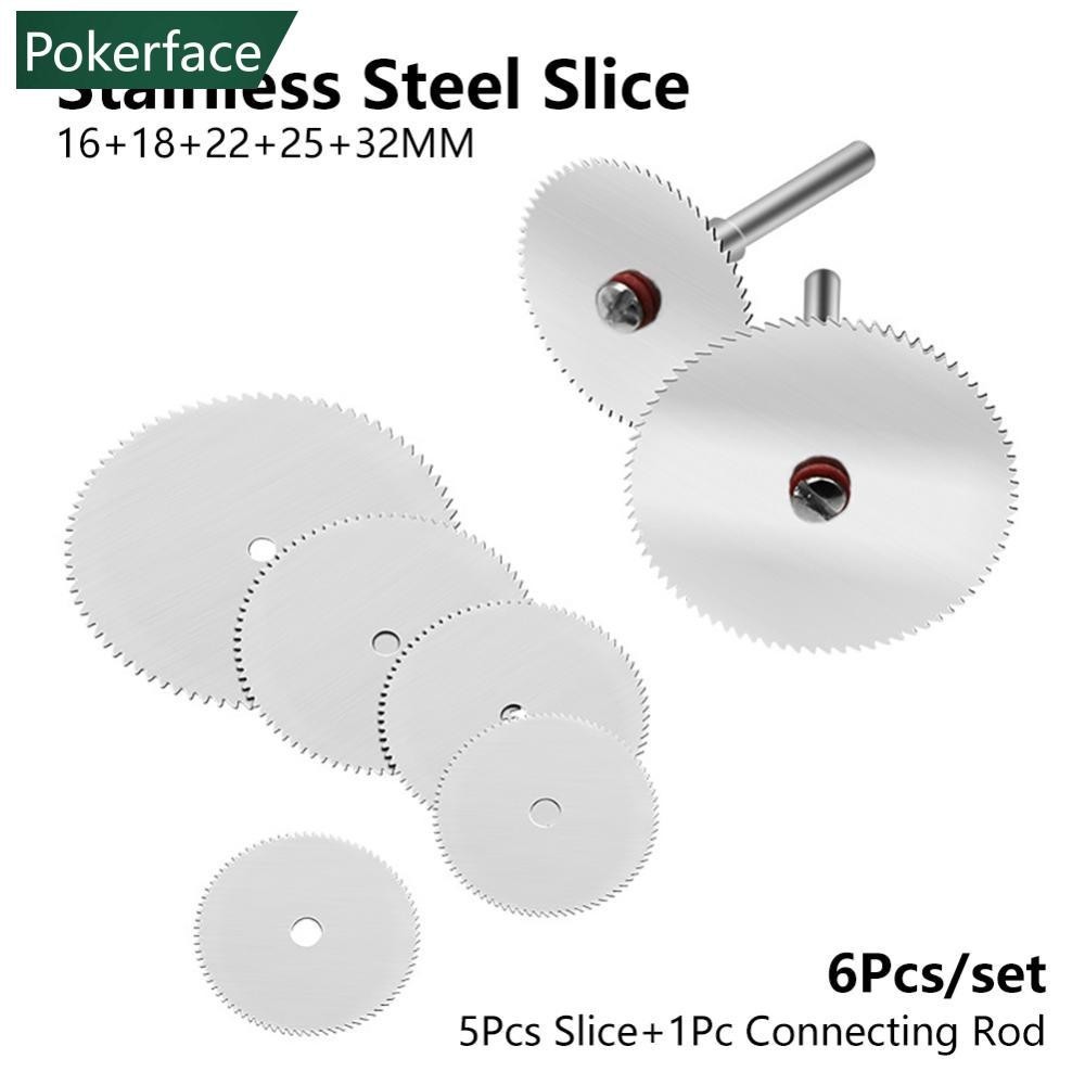 Pokerface ชุดใบเลื่อยวงเดือน โลหะ สเตนเลส ขนาดเล็ก 6 ชิ้น ต่อชุด พร้อมแมนเดรล 1 ชิ้น สําหรับเครื่องมือโรตารี่ S9Z1