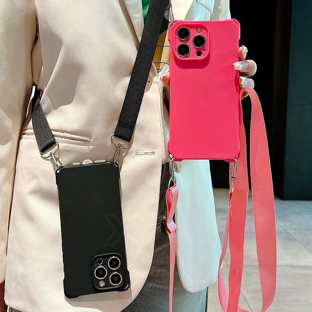 เคสโทรศัพท์ เคส เปลือกโทรศัพท ์ มือถือสําหรับiPhone15 Pro Maxพร ้ อมสายคล ้ องLanyardซิลิโคนนุ ่ มป ้ องกันสําหรับiPhone 16 pro max 14 Pro Max 15 Plus 11 12 Pro Max 13 promax X XR XS Maxฝาครอบ