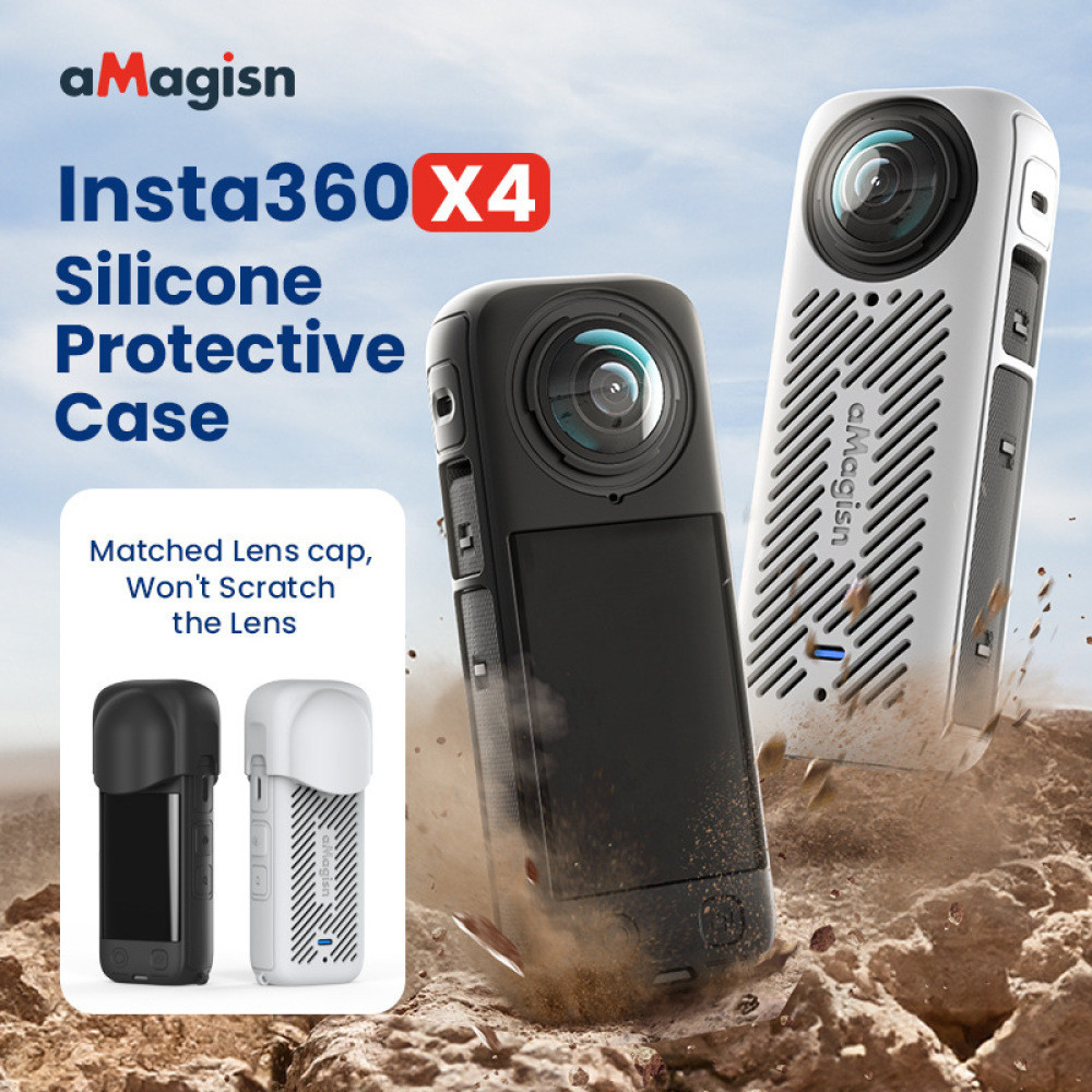 Amagisn เคสซิลิโคน ป้องกันเลนส์กล้อง สําหรับ Insta360 X4 X4