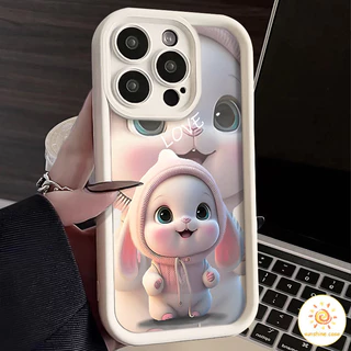 เคสโทรศัพท์ป้องกันเส้นขอบกระต่ายการ์ตูนน่ารัก ไอโฟน11 For iPhone12 13 14 15Pro MAX X XS XR 6 7 8Plus SE2020 เคสโทรศัพท์