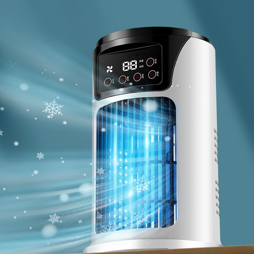 สเปรย ์ เครื ่ องปรับอากาศพัดลมเสียงรบกวนต ่ ํา 6 ชั ่ วโมงจับเวลา 6 ความเร ็ วลม Quick Cooling Evaporative Air Cooler สําหรับห ้ องนั ่ งเล ่ นห ้ องนอน