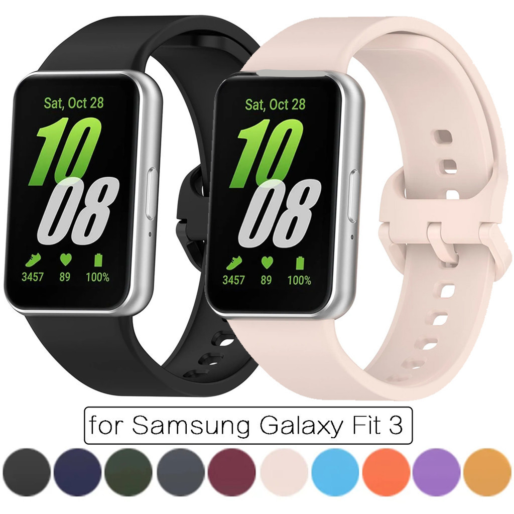สายรัดยางสําหรับ Samsung Galaxy Fit 3 สมาร ์ ทสายนาฬิกากีฬาซิลิโคนเข ็ มขัดสร ้ อยข ้ อมือสายรัดข ้ อมืออุปกรณ ์ เสริมสําหรับ Samsung Fit 3