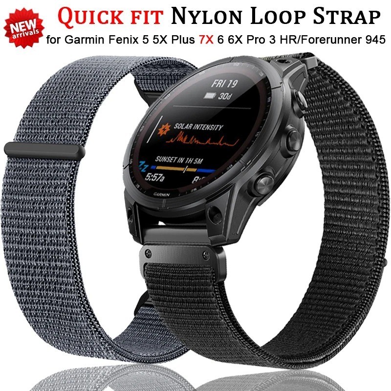 22 มม.26 มม.ไนลอนสายรัดห ่ วงสําหรับ Garmin Fenix 7/7Pro/7X/6X/6Pro/5X/5X/5Plus/Epix/Instinct Quick fit WatchBand สร ้ อยข ้ อมือสําหรับ Garmin