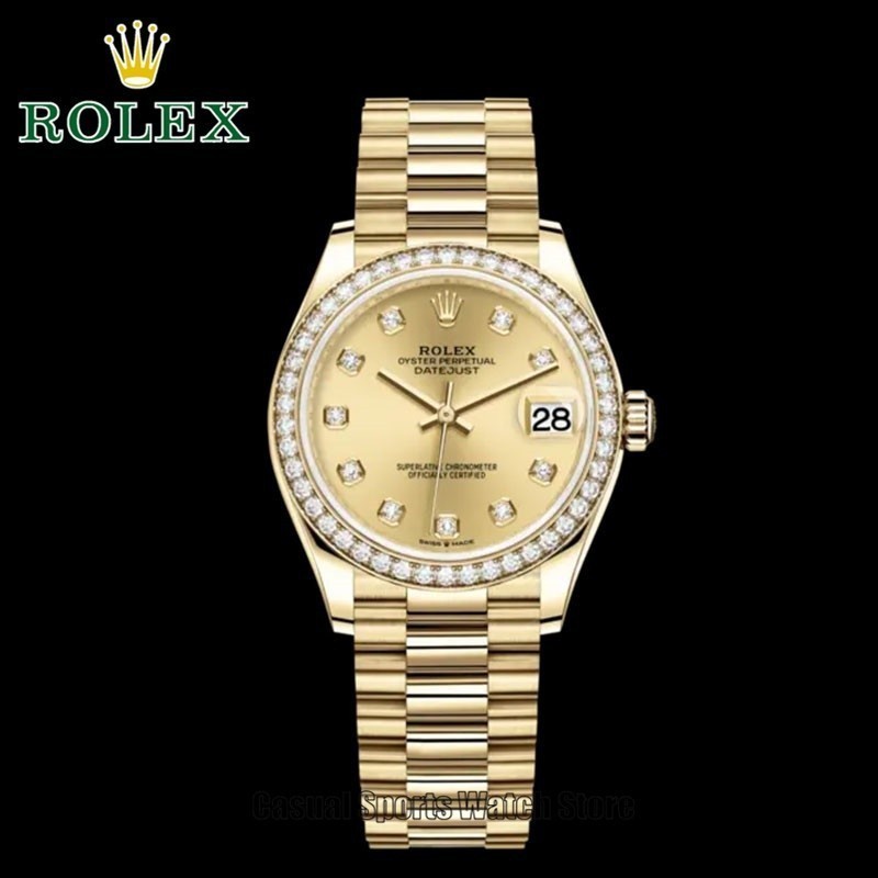 Rolex นาฬิกาสําหรับผู ้ ชาย Automatic Pawnable ROLEX นาฬิกาผู ้ หญิงอัตโนมัติเพชรกันน ้ ําทอง