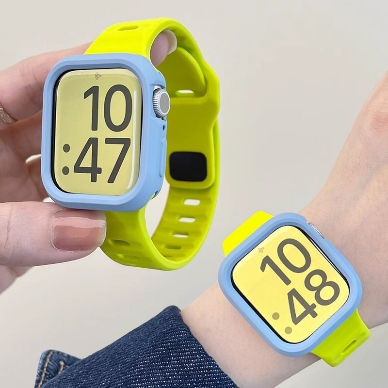 สายนาฬิกา Iwatch8สายนาฬิกาซิลิโคนเหลวสำหรับผู้ชายและผู้หญิงกีฬาระบายอากาศเหมาะสำหรับ Apple Watch applewatch7