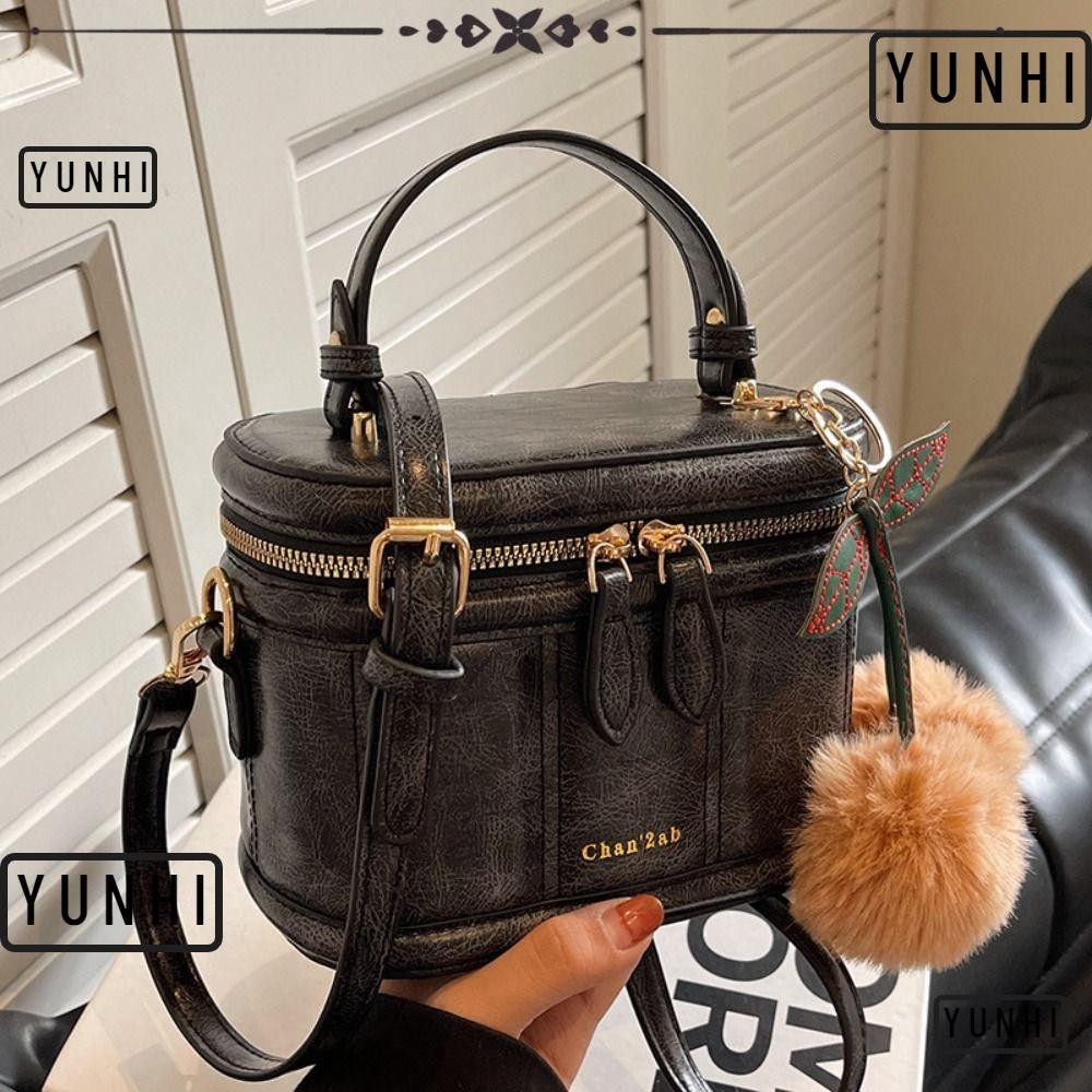 Yunhi กระเป๋าสะพายข้าง, Retro Square Small Bag Tote Bucket Bag, Gift กระเป๋าสะพายหนัง PU